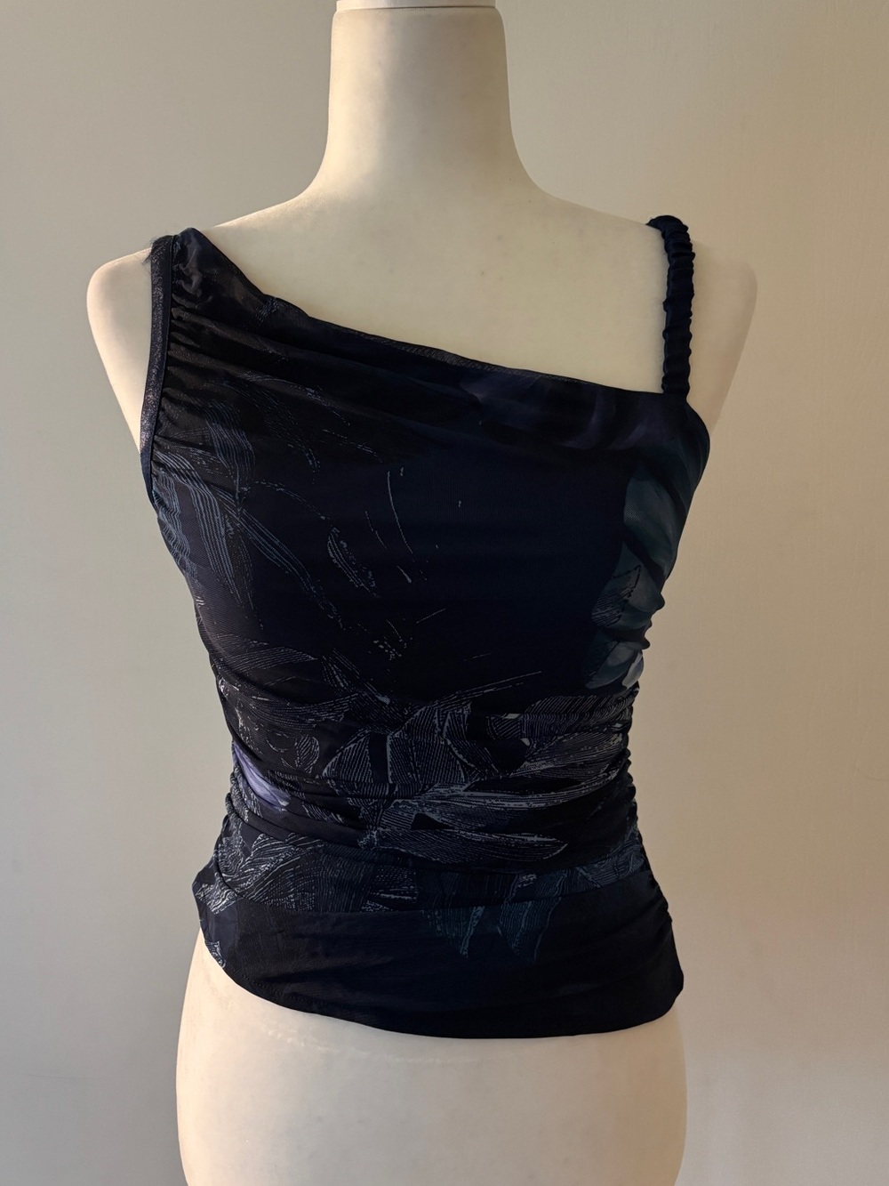 Guess Navy One-Shoulder Tank Top